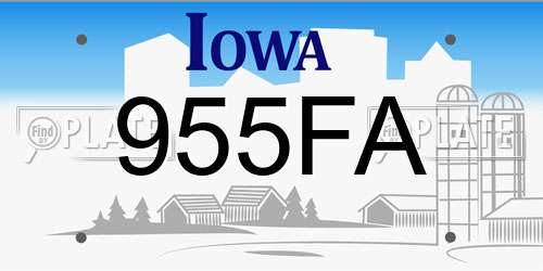 955FA Iowa License Plate