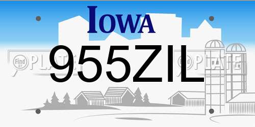 955ZIL Iowa License Plate