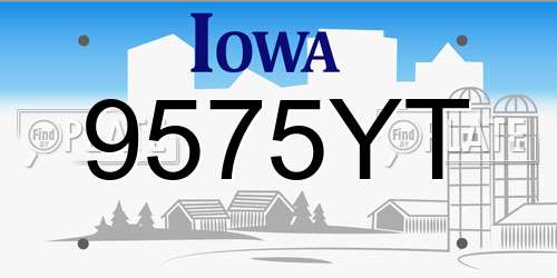 9575YT Iowa License Plate