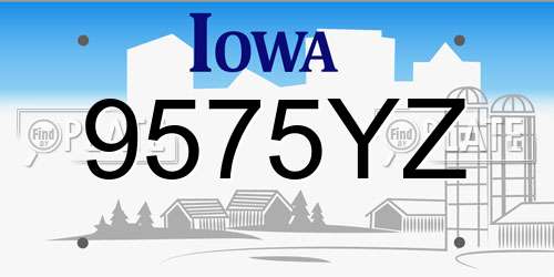 9575YZ Iowa License Plate