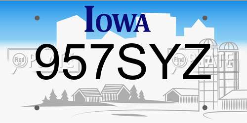 957SYZ Iowa License Plate