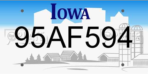 95AF594 Iowa License Plate
