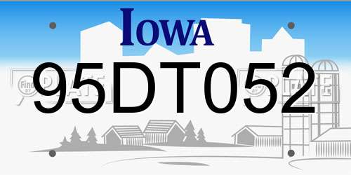 95DT052 Iowa License Plate