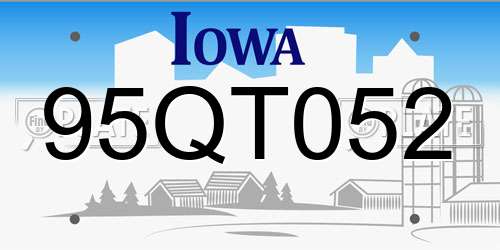 95QT052 Iowa License Plate