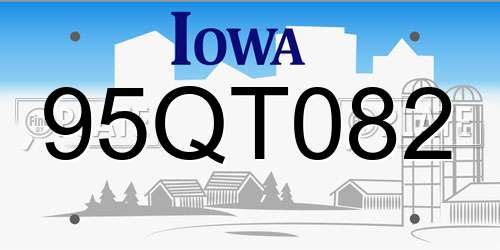95QT082 Iowa License Plate
