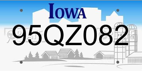 95QZ082 Iowa License Plate