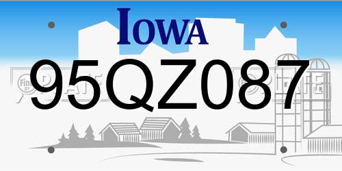 95QZ087 Iowa License Plate