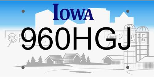 960HGJ Iowa License Plate