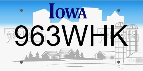 963WHK Iowa License Plate