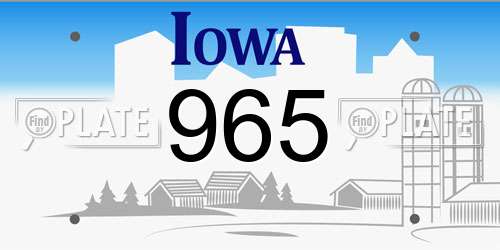 965 Iowa License Plate