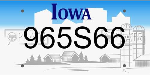 965S66 Iowa License Plate
