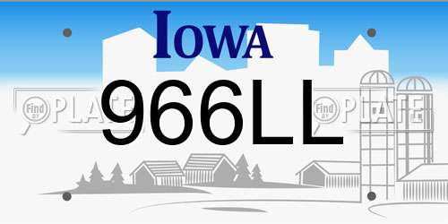 966LL Iowa License Plate