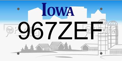 967ZEF Iowa License Plate