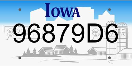 96879D6 Iowa License Plate