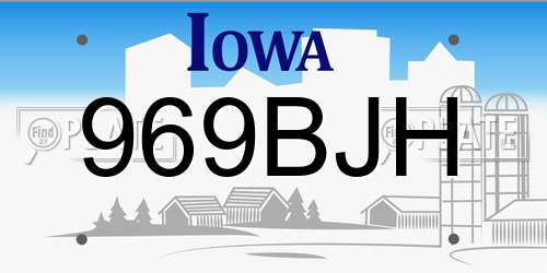 969BJH Iowa License Plate