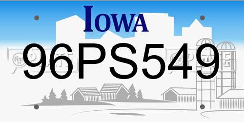 96PS549 Iowa License Plate