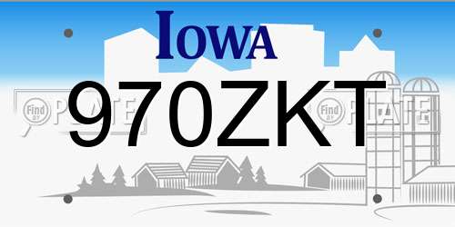 970ZKT Iowa License Plate