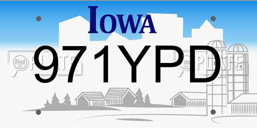 971YPD Iowa License Plate