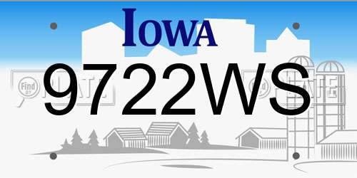 9722WS Iowa License Plate