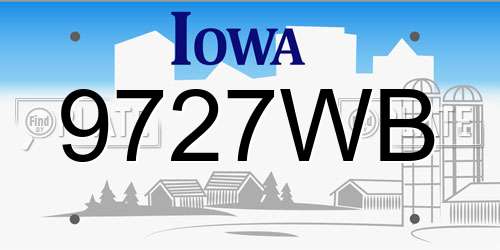 9727WB Iowa License Plate