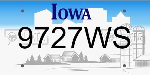 9727WS Iowa License Plate