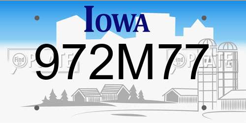 972M77 Iowa License Plate