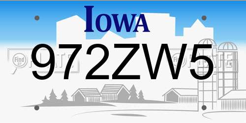 972ZW5 Iowa License Plate