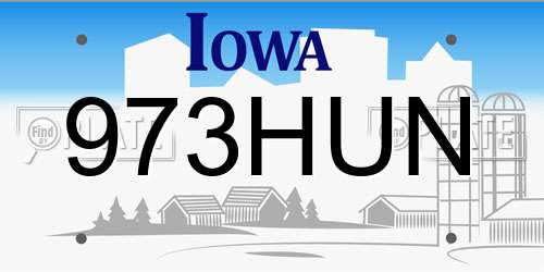 973HUN Iowa License Plate