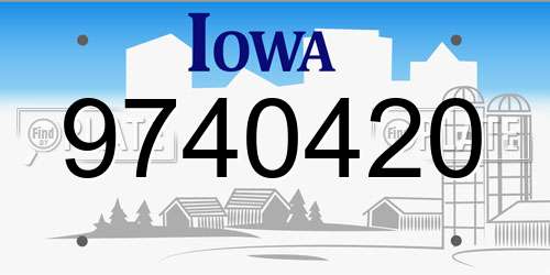 9740420 Iowa License Plate