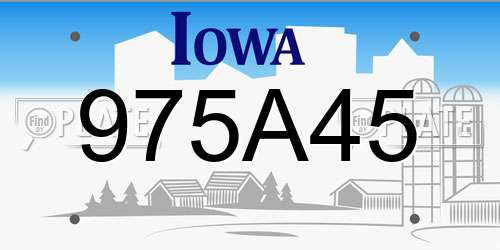 975A45 Iowa License Plate