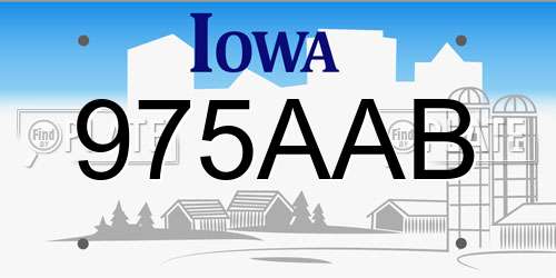 975AAB Iowa License Plate