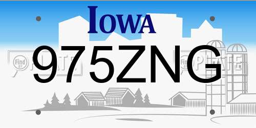 975ZNG Iowa License Plate