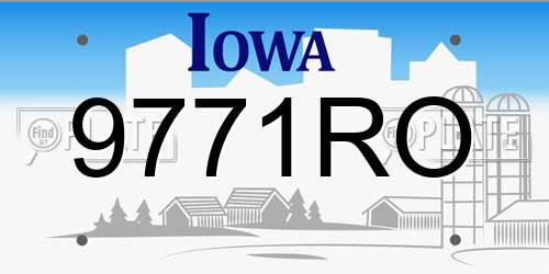 9771RO Iowa License Plate