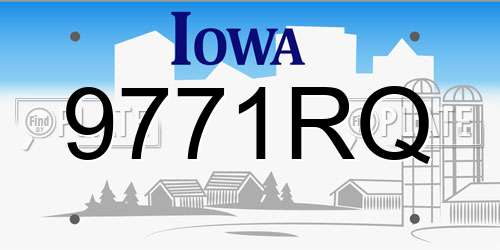 9771RQ Iowa License Plate
