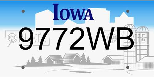 9772WB Iowa License Plate