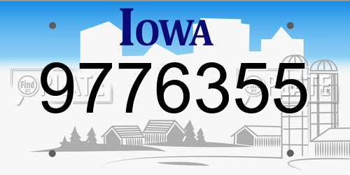 9776355 Iowa License Plate