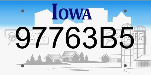 97763B5 Iowa License Plate