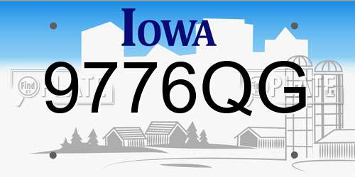 9776QG Iowa License Plate