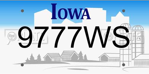 9777WS Iowa License Plate
