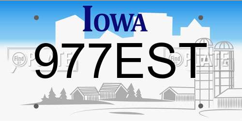 977EST Iowa License Plate