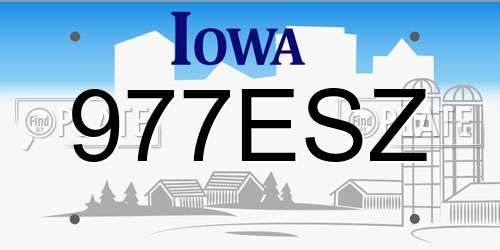 977ESZ Iowa License Plate