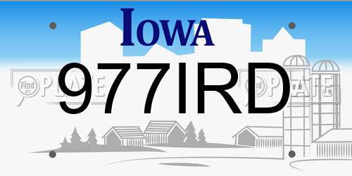 977IRD Iowa License Plate
