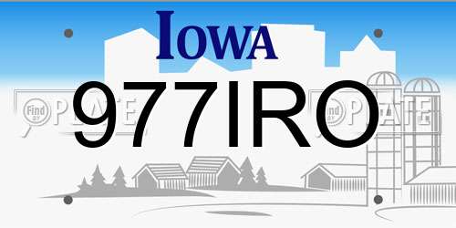 977IRO Iowa License Plate