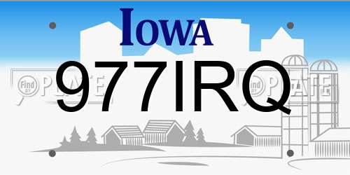 977IRQ Iowa License Plate