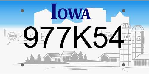 977K54 Iowa License Plate