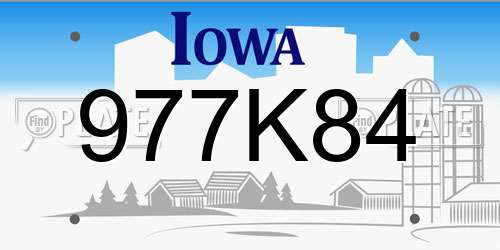 977K84 Iowa License Plate