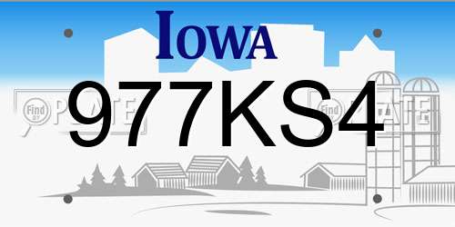 977KS4 Iowa License Plate