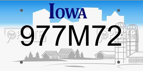 977M72 Iowa License Plate