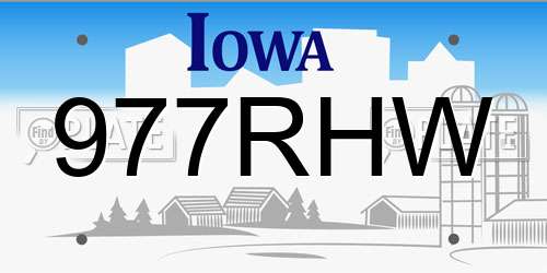 977RHW Iowa License Plate