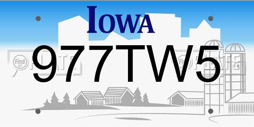 977TW5 Iowa License Plate